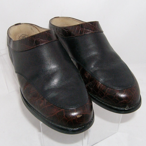 Ariat leather reptile print clog black brown 7.5B - Picture 4 of 11
